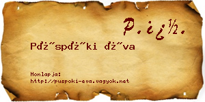 Püspöki Éva névjegykártya